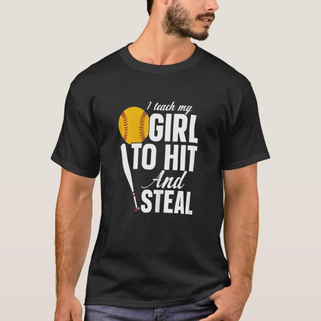Camiseta Las Mujeres Softball Mamá Le Enseño A Mi Chica A G (Anverso)