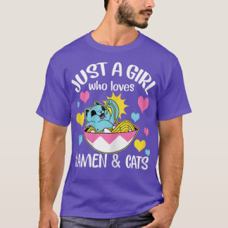 Camiseta Las Mujeres Solamente Una Chica Que Ama El Ramen Y
