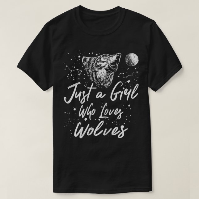 Camiseta Las mujeres son sólo una Chica que ama a los lobos (Diseño del anverso)