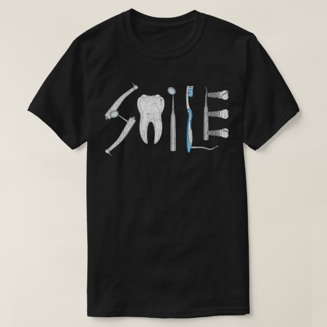 Camiseta Las mujeres sonríen a divertida dentista gráfico d (Diseño del anverso)