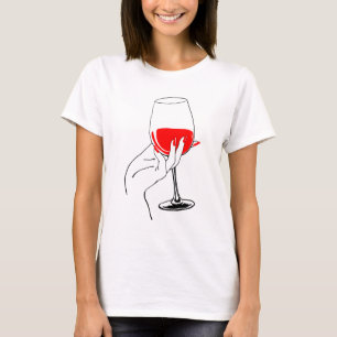 Camiseta Las mujeres sostienen a mano el arte del vino