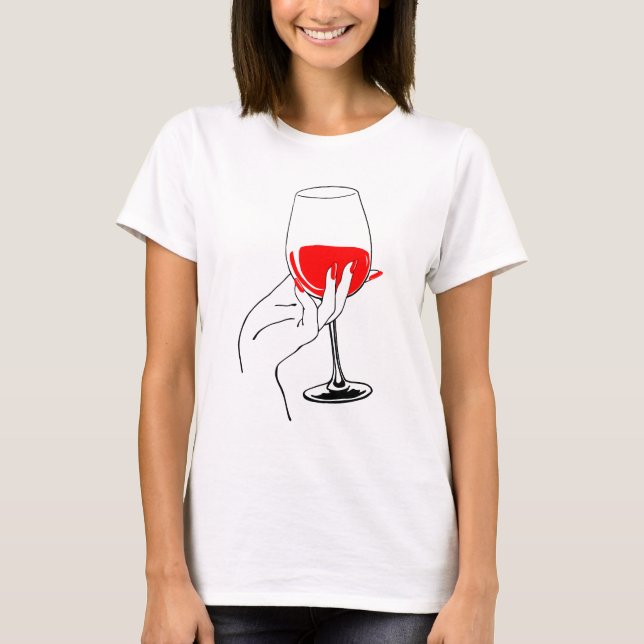Camiseta Las mujeres sostienen a mano el arte del vino (Anverso)