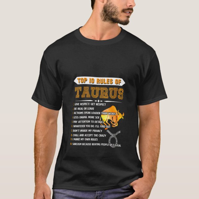 Camiseta Las Mujeres Taurus Zodiac Cumpleaños Las 10 Princi (Anverso)