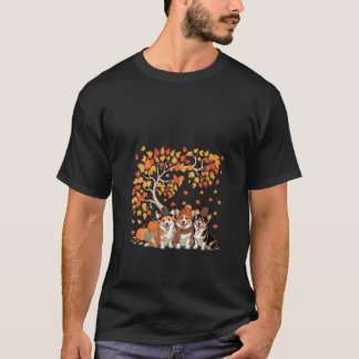 Camiseta Las Mujeres Tres Calabazas De Corgis Cuestas Bajo