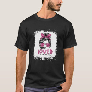 Camiseta Las mujeres una mamá querida Messy Bun Leopard gaf