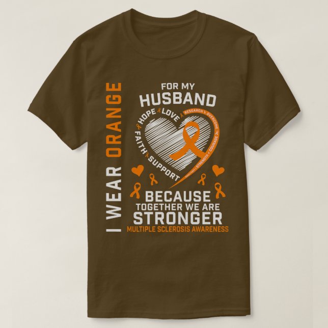 Camiseta Las Mujeres Usan Naranja Para Mi Marido Múltiples  (Diseño del anverso)
