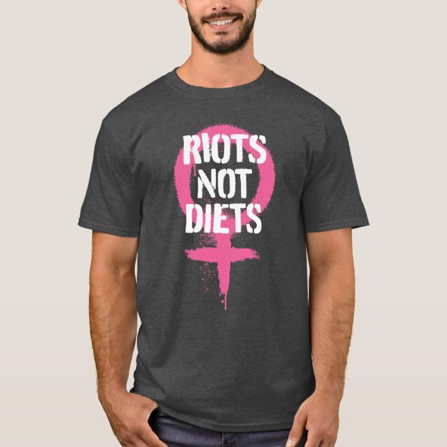 Camiseta Las mujeres venusRiots no las dietas sobredimensio (Anverso)