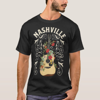 Camiseta Las Mujeres Vintage La Guitarra Acústica De Nashvi