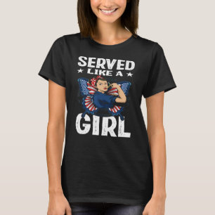 Camiseta Las Mujeres Vintage Sirvieron Como Chicas Veterana