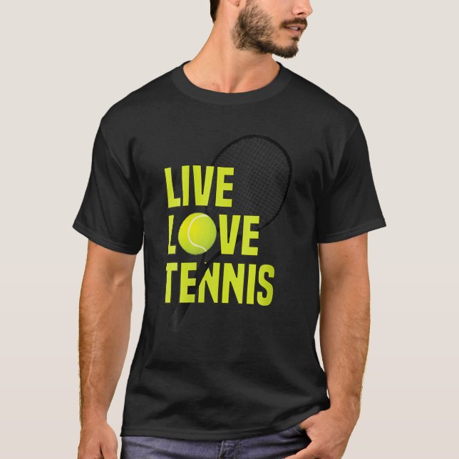 Camiseta Las mujeres viven con amor Tenis divertidos tenis (Anverso)