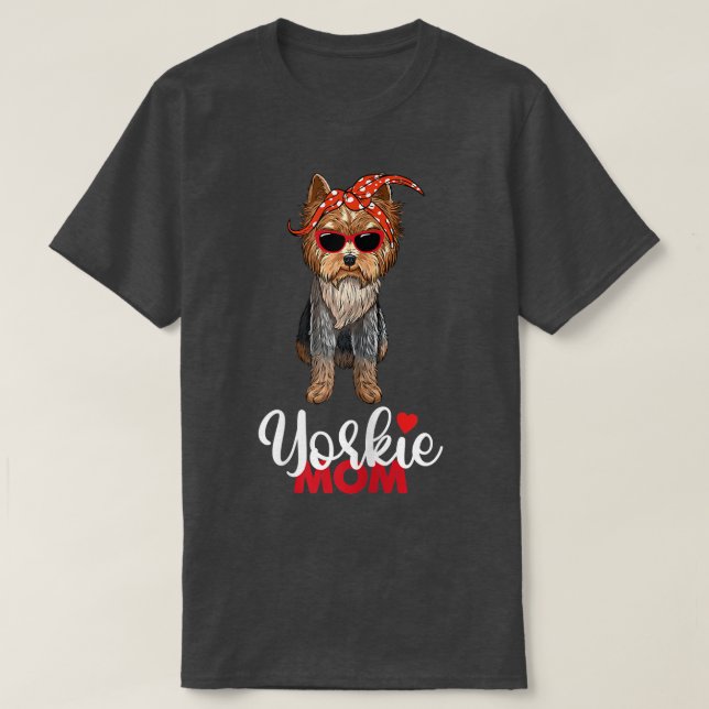 Camiseta Las mujeres yorkie mamá amo a Yorkshire Terrier (Diseño del anverso)