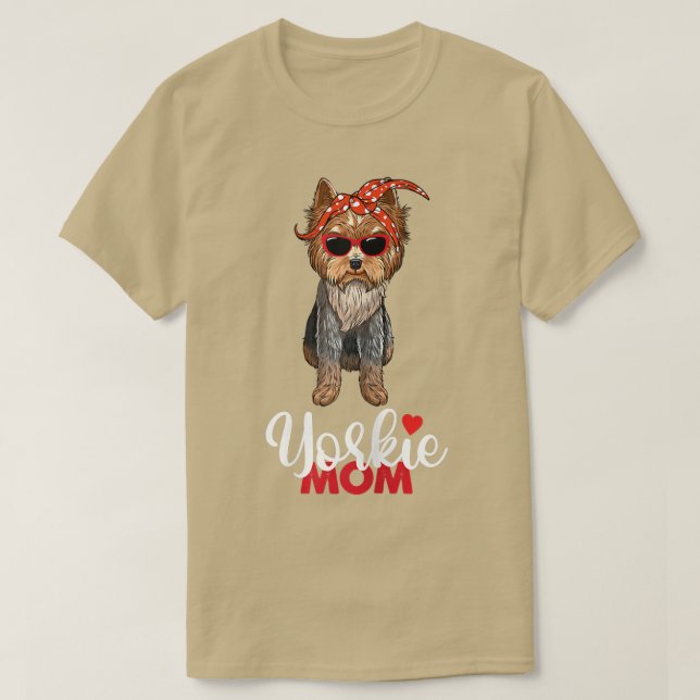 Camiseta Las mujeres yorkie mamá amo a Yorkshire Terrier (Diseño del anverso)