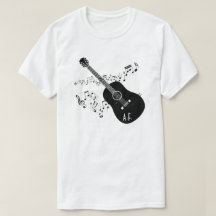 Las notas de la guitarra acústica y de la música