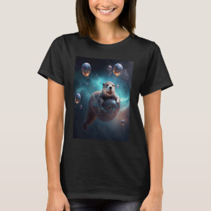 Camiseta Las nutrias espaciales espacian el agua con globos