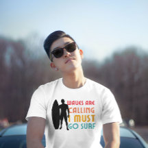 Las olas llaman a divertida imagen vintage de vera