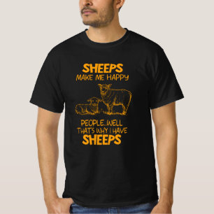 Camiseta Las ovejas me hacen feliz a la gente por los regal