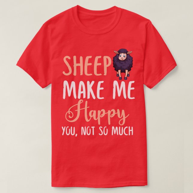 Camiseta Las ovejas me hacen feliz no tanto (Diseño del anverso)