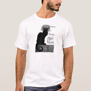 Camiseta Las palabras francesas del gato negro de Halloween