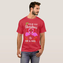 Camiseta Las Parejas Felices Primero Navidad Como Sr. y Sra