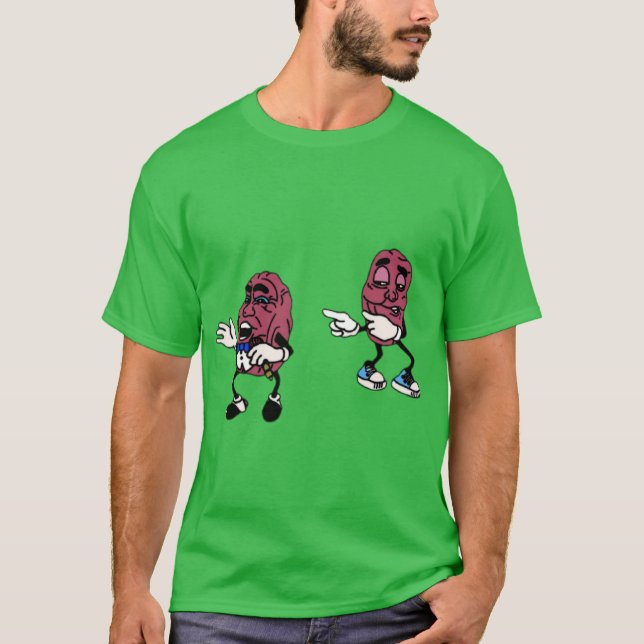 Camiseta Las Pasas de California con fondo gris (Anverso)