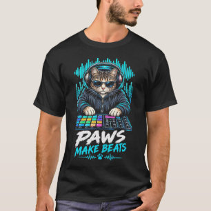Camiseta Las patas hacen ritmos Divertido DJ Gato productor