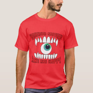 Camiseta las películas de terror me hacen feliz amigos fami