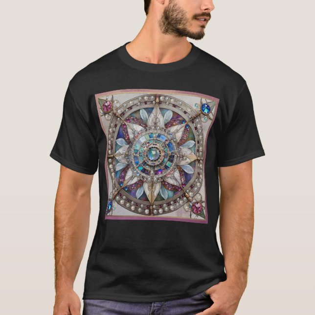 Camiseta Las perlas de los diamantes de las zafiras rosas y (Anverso)