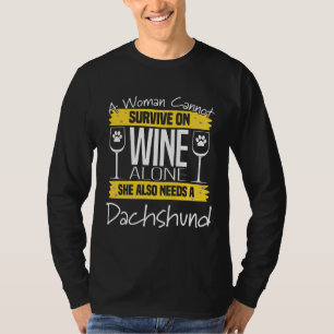 Camiseta Las Perras De Perro De Dachshund Una Mujer No Pued