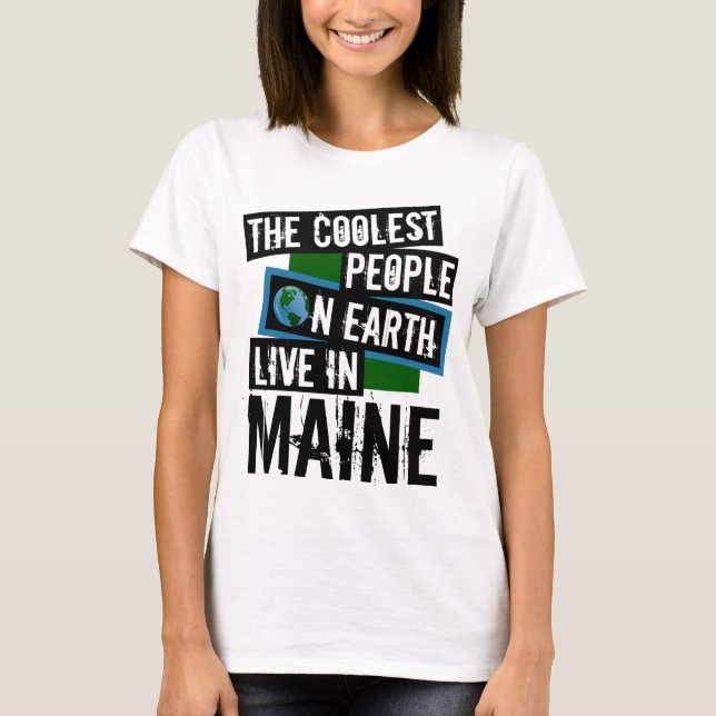 Camiseta Las personas más frías de la Tierra viven en Maine (Anverso)