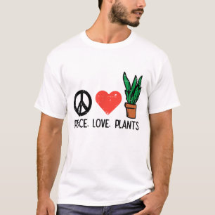 Camiseta Las plantas de amor de la paz jardineros hippie ho