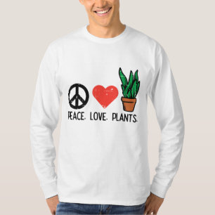 Camiseta Las plantas de amor de la paz jardineros hippie ho