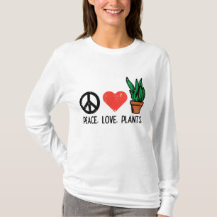 Camiseta Las plantas de amor de la paz jardineros hippie ho
