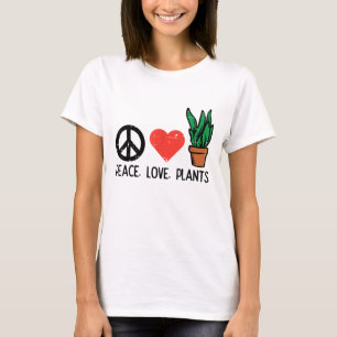 Camiseta Las plantas de amor de la paz jardineros hippie ho