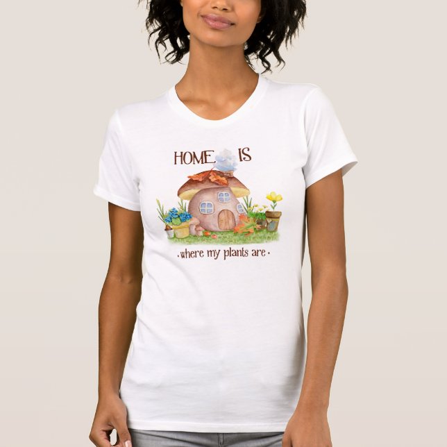 Camiseta Las plantas de hogar de Gnome jardín de flores lin (Anverso)