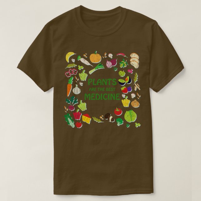 Camiseta Las Plantas Son La Mejor Medicina Vegan (Diseño del anverso)