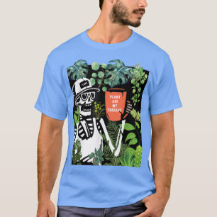 Camiseta Las Plantas Son Mi Terapia Skeleton Funny Plant Lo