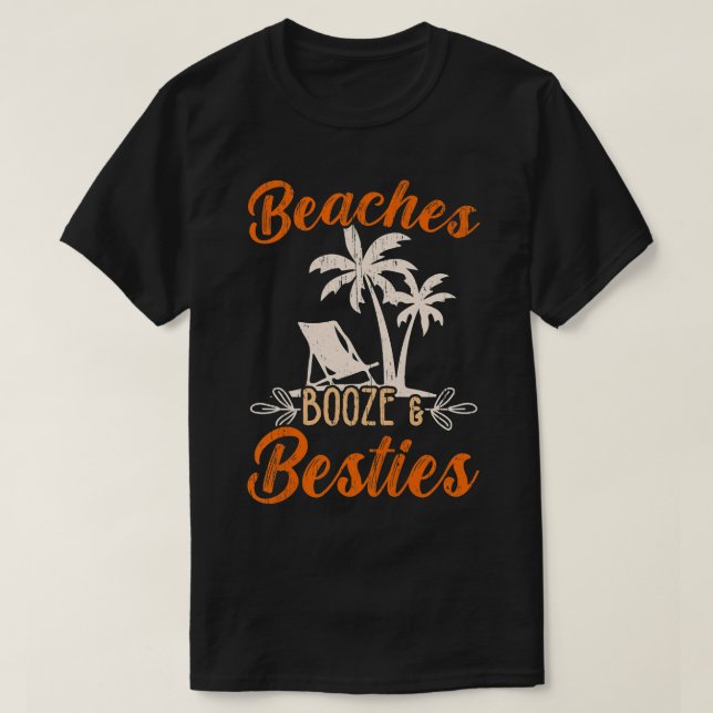 Camiseta Las Playas De Mujeres Booze Y Bestis BFF Mejor Ami (Diseño del anverso)