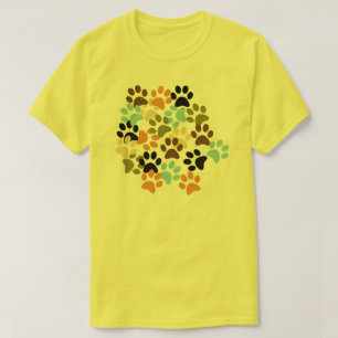 Camiseta Las porciones de pata del perro imprimen el modelo