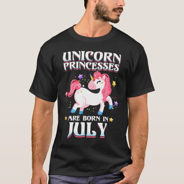 Camiseta Las princesas de Unicornio nacen en julio (Anverso)