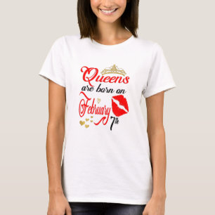 Camiseta Las Queens Nacieron El 7 De Febrero Aquarius Bi