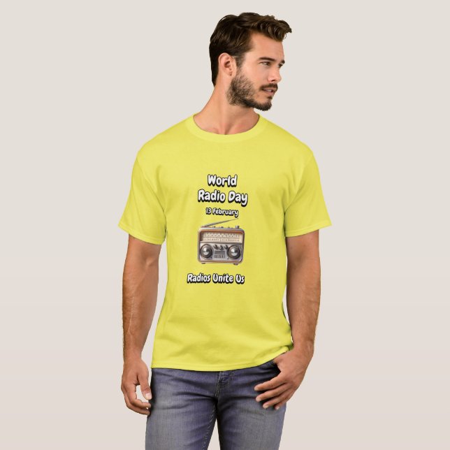 Camiseta Las Radios Nos Unen. Día Mundial de la Radio (WRD) (Anverso completo)