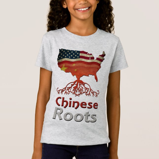Camiseta Las raíces americanas chinas (Anverso)