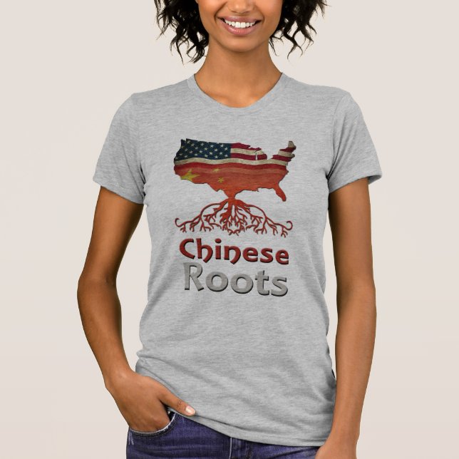 Camiseta Las raíces americanas chinas (Anverso)