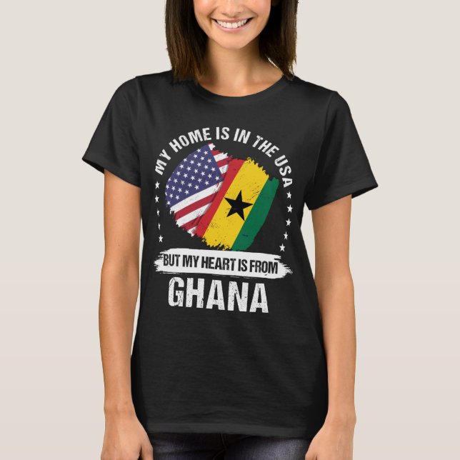Camiseta Las raíces de Ghana de la bandera estadounidense p (Anverso)