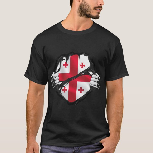 Camiseta Las raíces puras georgianas marcan negro para tu f (Anverso)