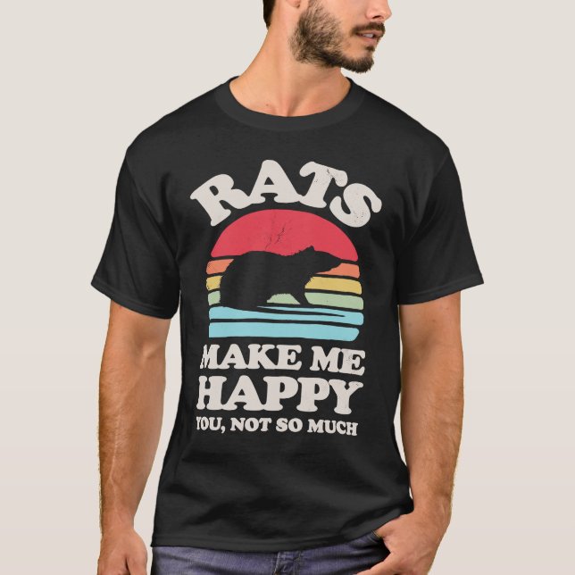 Camiseta Las ratas Me Hacen Feliz De Que No Tanto Rata Retr (Anverso)