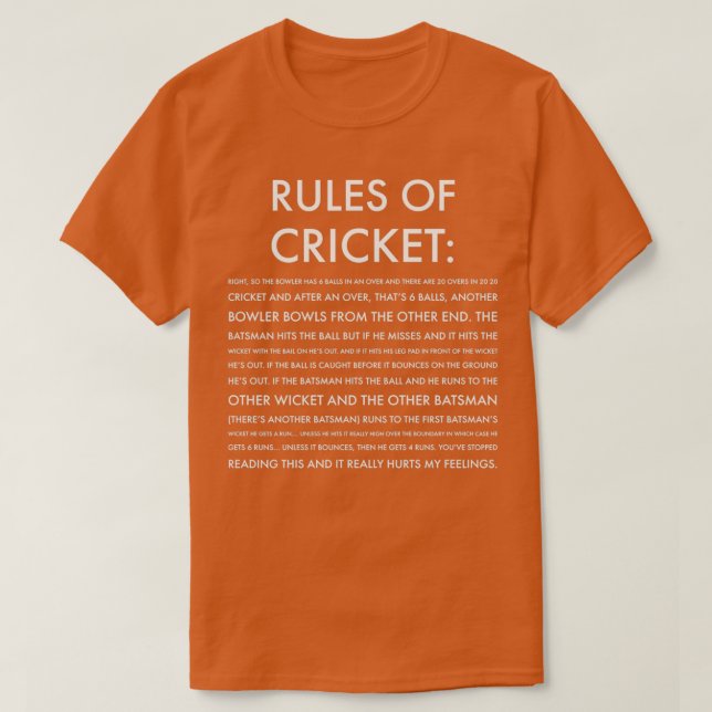 Camiseta Las reglas del críquet son divertidas (Diseño del anverso)