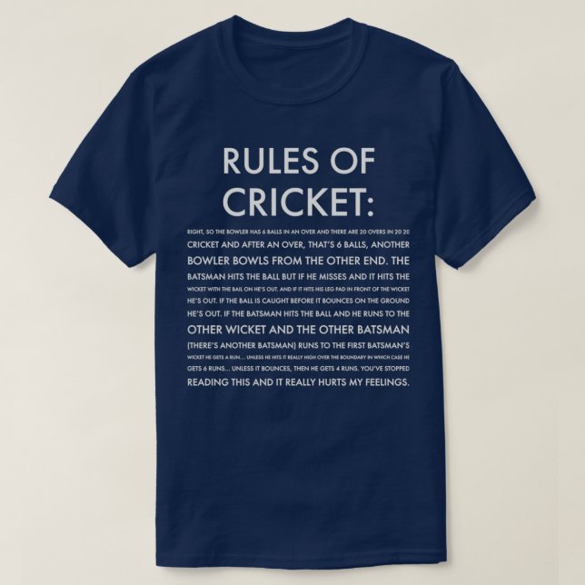 Camiseta Las reglas del críquet son divertidas 4 (Diseño del anverso)
