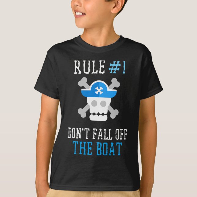 Camiseta Las reglas piratas divertidas no caen en el barco  (Anverso)