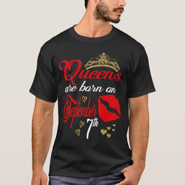 Camiseta Las Reinas Cute Red Lips nacen el 7 de Septiembre  (Anverso)
